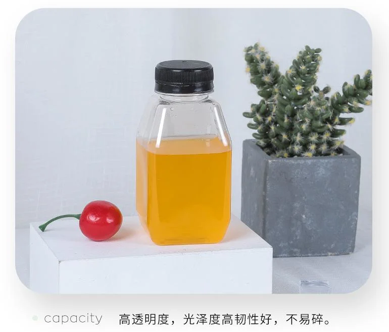 280ml 350ml 500ml Milk Tea Bottle Beverage Bottle Disposable Pet Transparent Plastic Bottle Inclined Shoulder Plastic Bottle Milk Tea Cold Drink Bottle