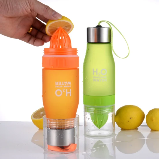 Портативная пластиковая бутылка из тритана для сока, чашки с фруктами, яйцом и лимоном