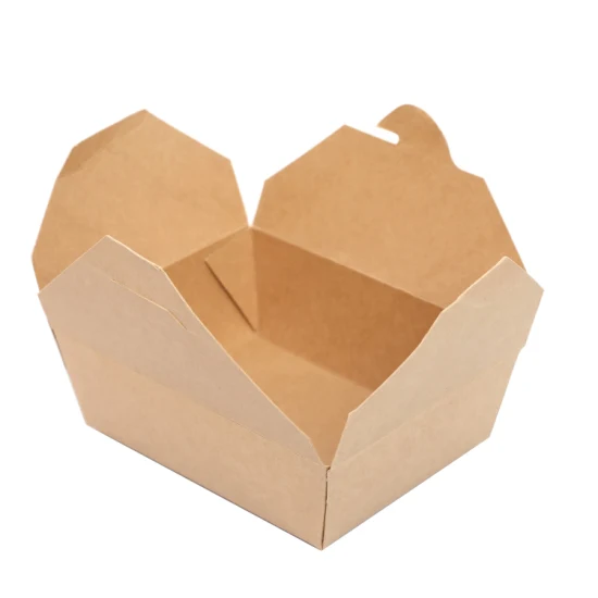 Экологически чистая разлагаемая одноразовая коробка для завтрака из белого картона, коробка с квадратной пряжкой, коробка для салата, коробка для риса, коробка для свиных отбивных