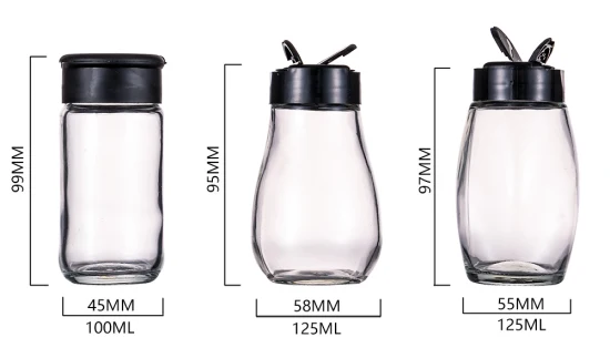 Мини-пластиковая крышка 120 мл банка для соли и перца квадратный шейкер стеклянная бутылка для специй для упаковки специй